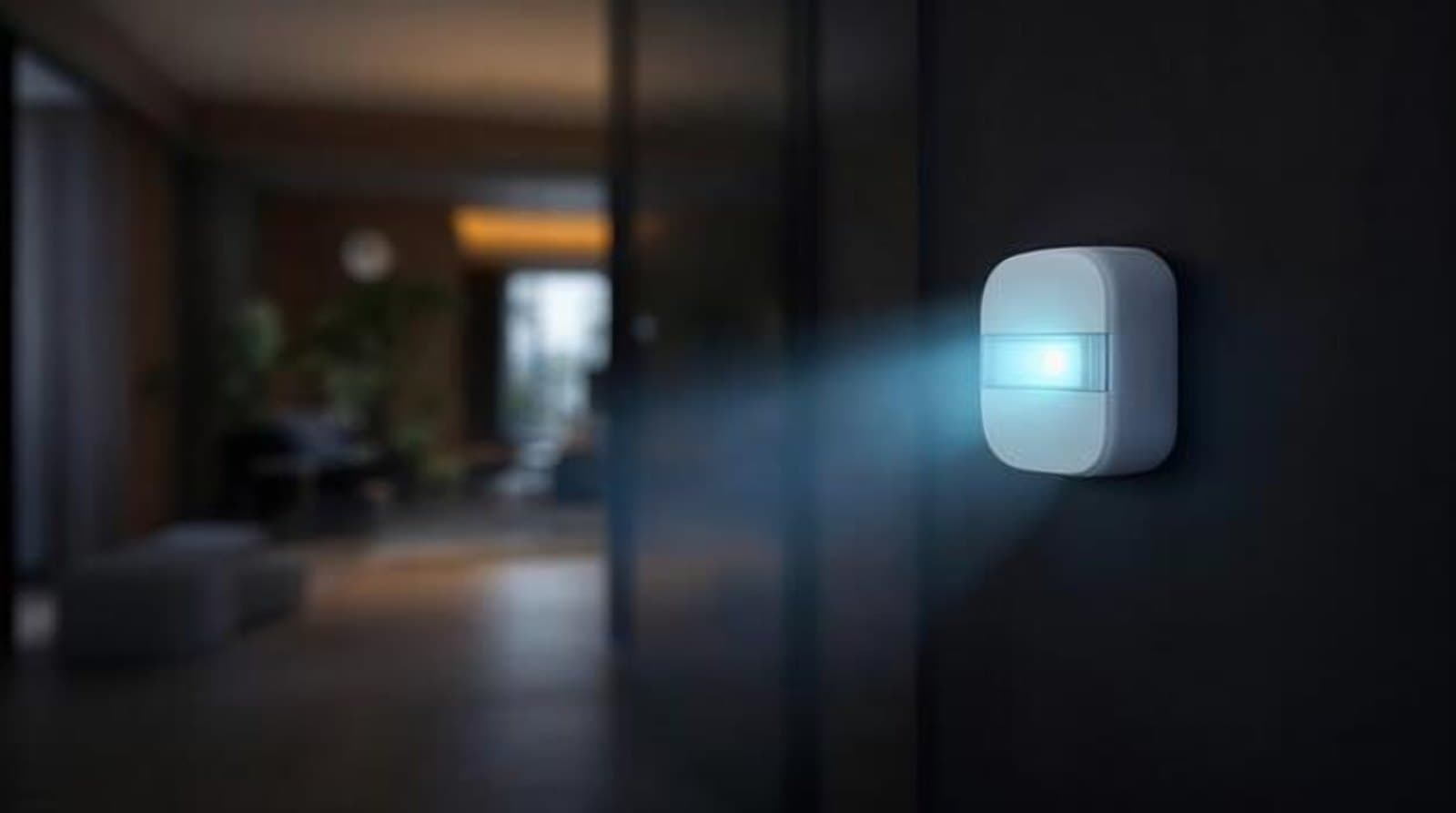 Norvixx motion sensor on a dark wall